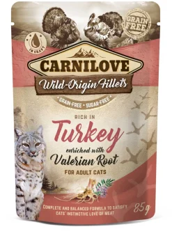 CARNILOVE KISSAN ANNOSATERIA KAST. ADULT KALKKUNA-ROHTOVIRMAJUU 85 G