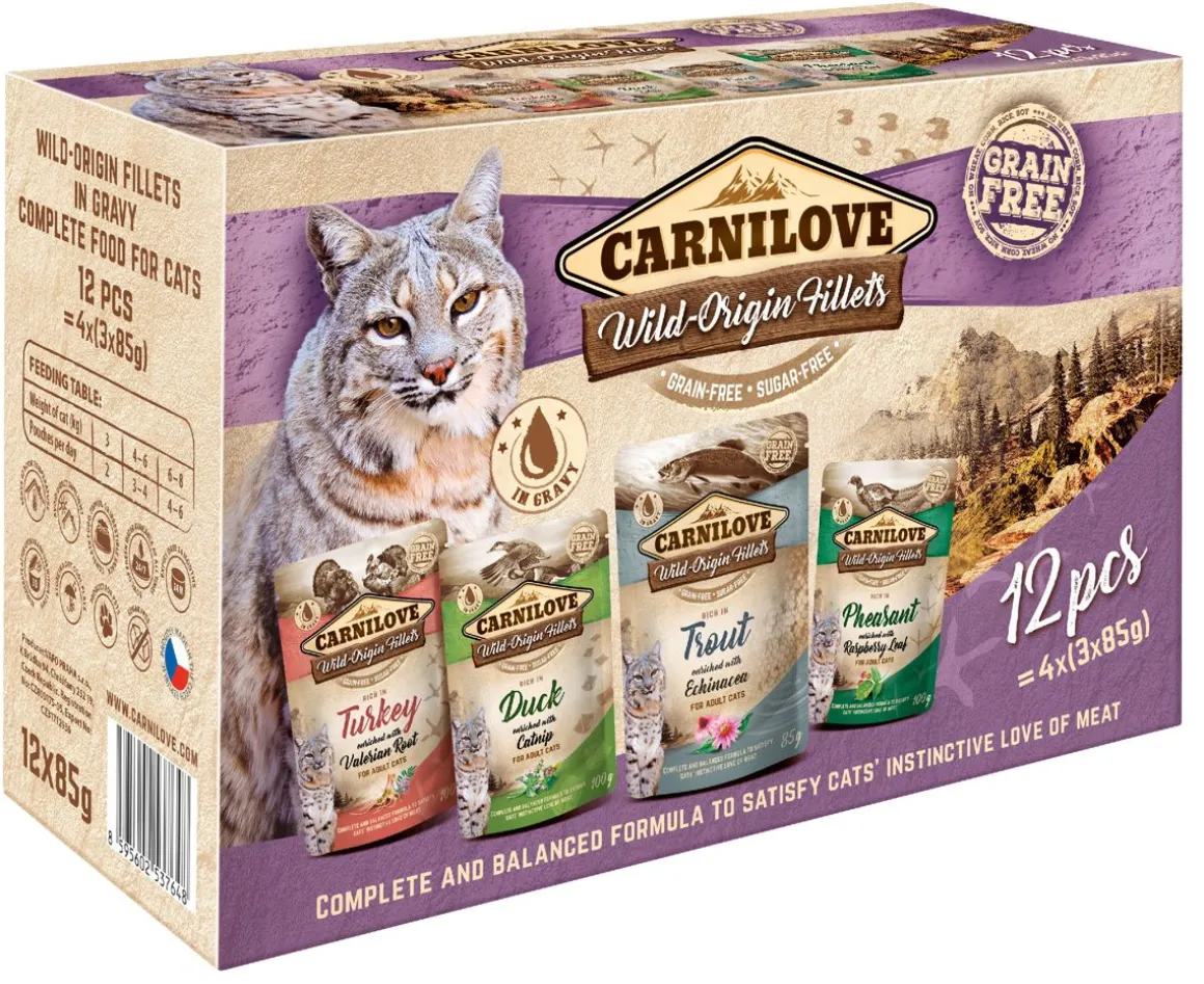 CARNILOVE KISSAN ANNOSATERIA KASTIKELAJITELMA 12*85G 1,02 KG