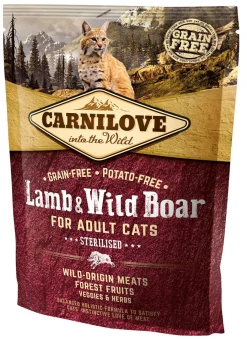CARNILOVE KISSAN TÄYSRAVINTO ADULT STERILISED LAMMAS-VILLISIKA 400 G