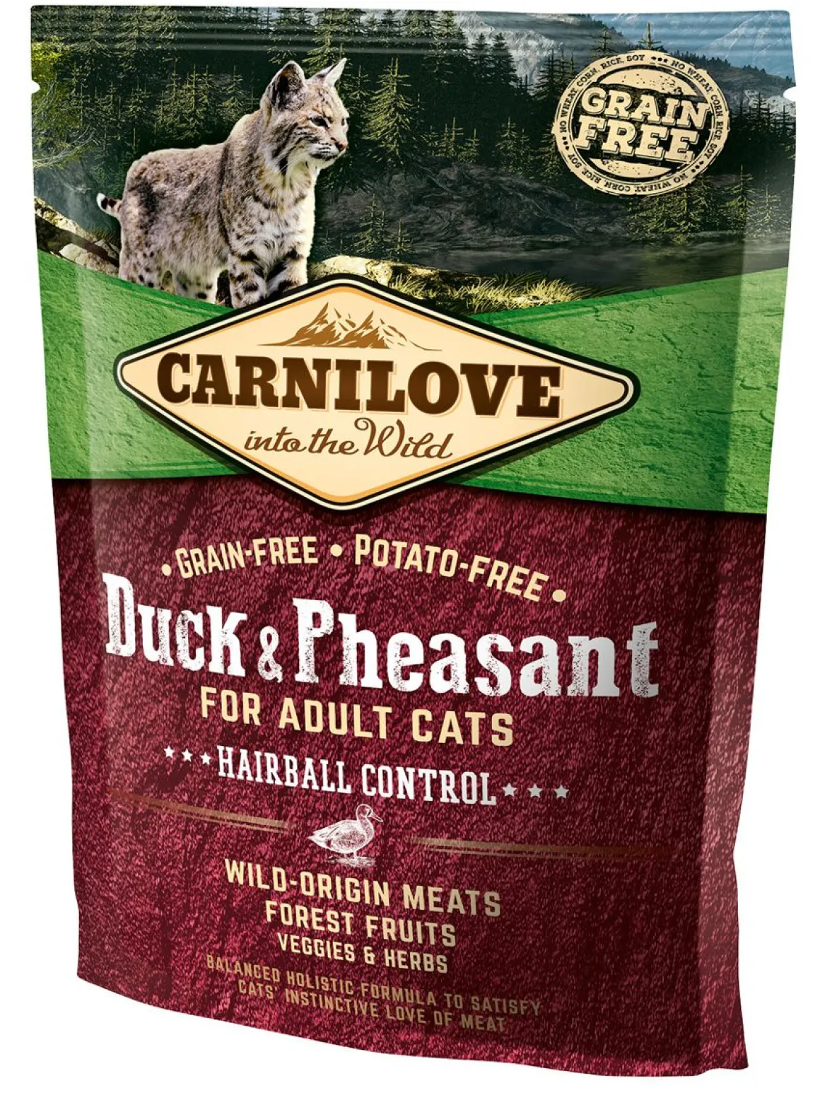 CARNILOVE KISSAN TÄYSRAVINTO ADULT HAIRBALL CONTROL ANKKA-FASAA 400 G