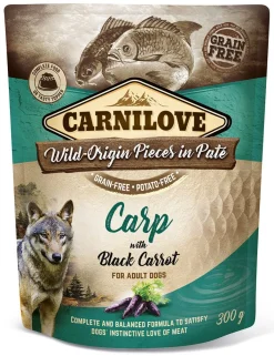CARNILOVE KOIRAN ANNOSPATEE ADULT KARPPI-MUSTA PORKKANA 300 G