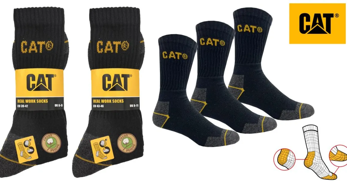 CAT TYÖSUKKA 3PR MUSTA 43-46