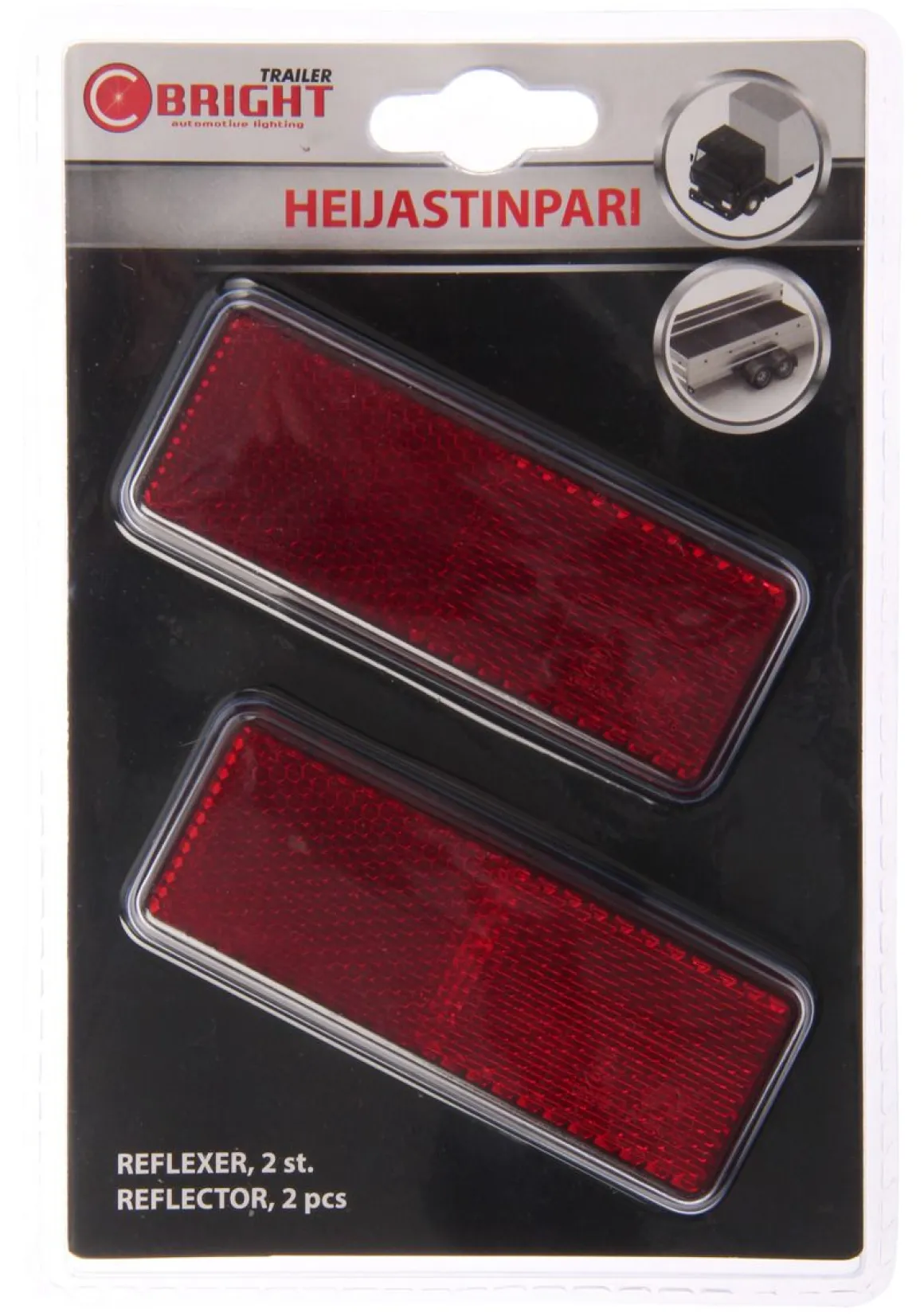C-BRIGHT HEIJASTINPARI 96X38MM PUNAINEN