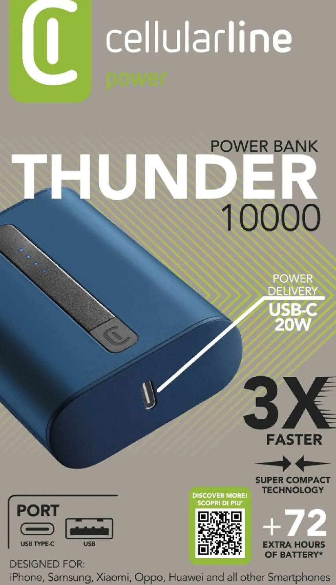 CELLULARLINE THUNDER 10000 VARAVIRTA SININEN
