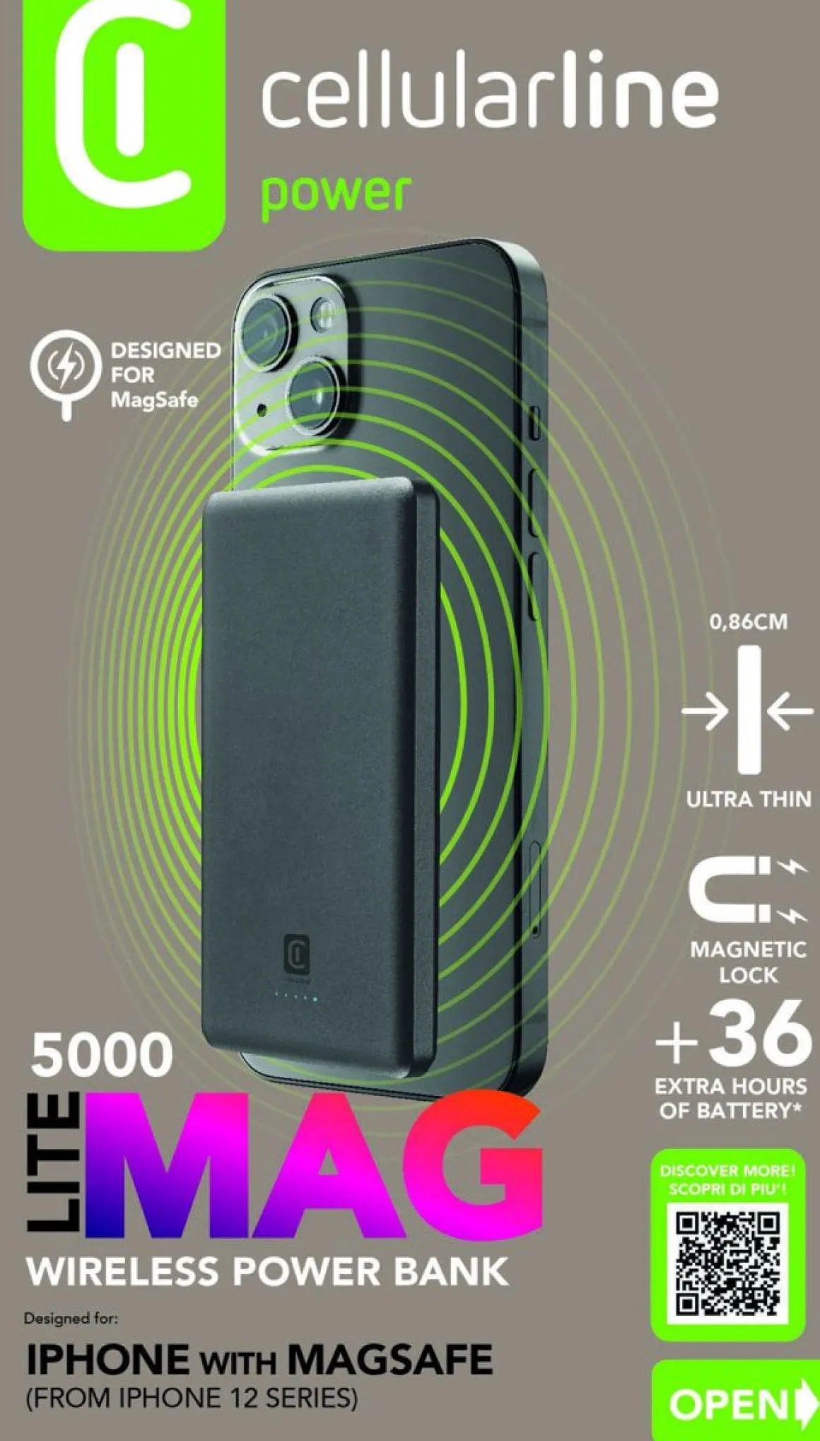 CELLULARLINE MAG LITE 5000 LANGATON VARAVIRTA