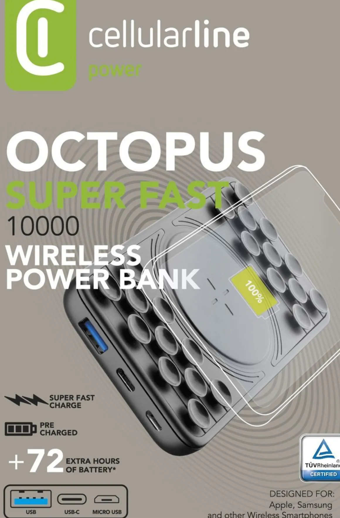 CELLULARLINE OCTOPUS SUPER FAST 10000 LANGATON VARAVIRTALÄHDE