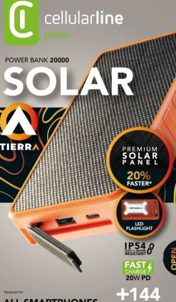 CELLULARLINE SOLAR 20 000 MAH VARAVIRTA