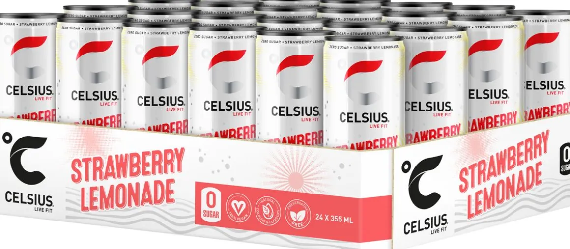 CELSIUS VITAMINOITU ENERGIAJUOMA STRAWBERRY LEMONADE 0,355 TLK 24-PACK 8,52