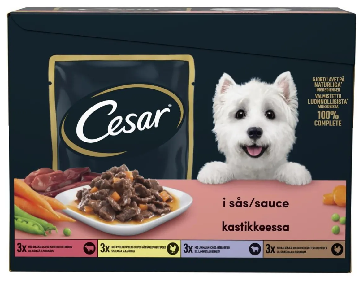 CESAR ANNOSPUSSI KASTIKELAJITELMA ADULT 12*100G 1,2 KG