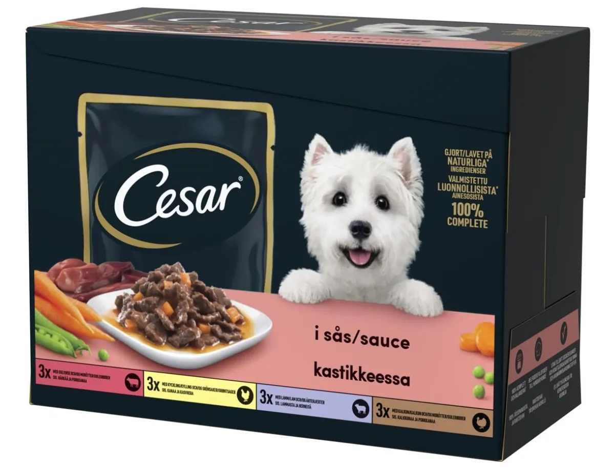 CESAR ANNOSPUSSI KASTIKELAJITELMA ADULT 12*100G 1,2 KG