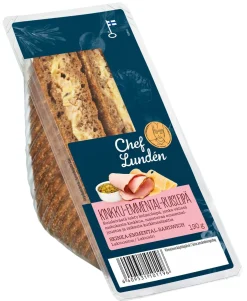 CHEF LUNDEN RUISKOLMIOLEIPÄ KINKKU-EMMENTAL 190 G