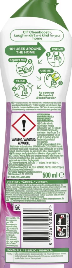 CIF CREAM PINK PUHDISTUSAINE 500 ML