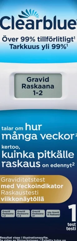 CLEARBLUE DIGITAL-DIGITAALINEN RASKAUSTESTI VIIKKONÄYTÖLLÄ