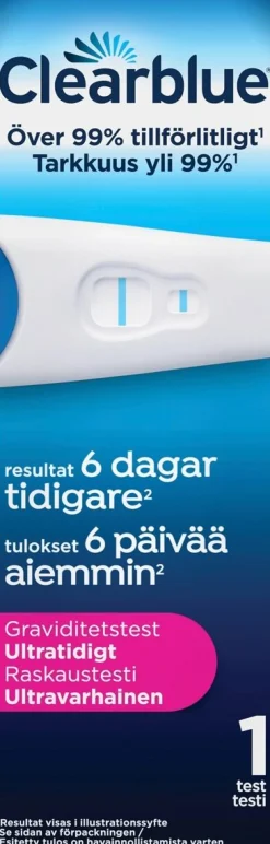 CLEARBLUE VARHAINEN TULOS RASKAUSTESTI 1 TESTI