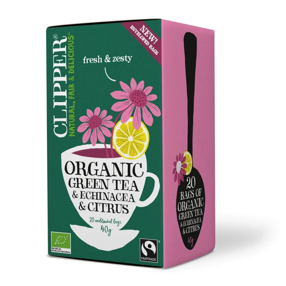 CLIPPER VIHREÄ TEE 20PS ECHINACEAE LUOMU 40 G