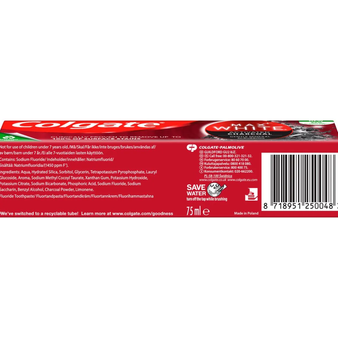 COLGATE MAX WHITE CHARCOAL HAMMASTAHNA 75 ML