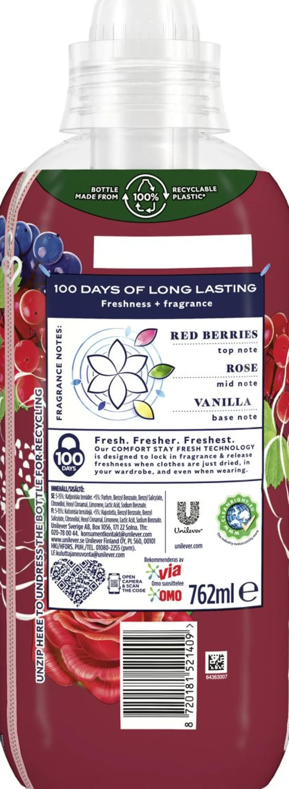 COMFORT HUUHTELUAINE BERRIES & ROSE 762 ML