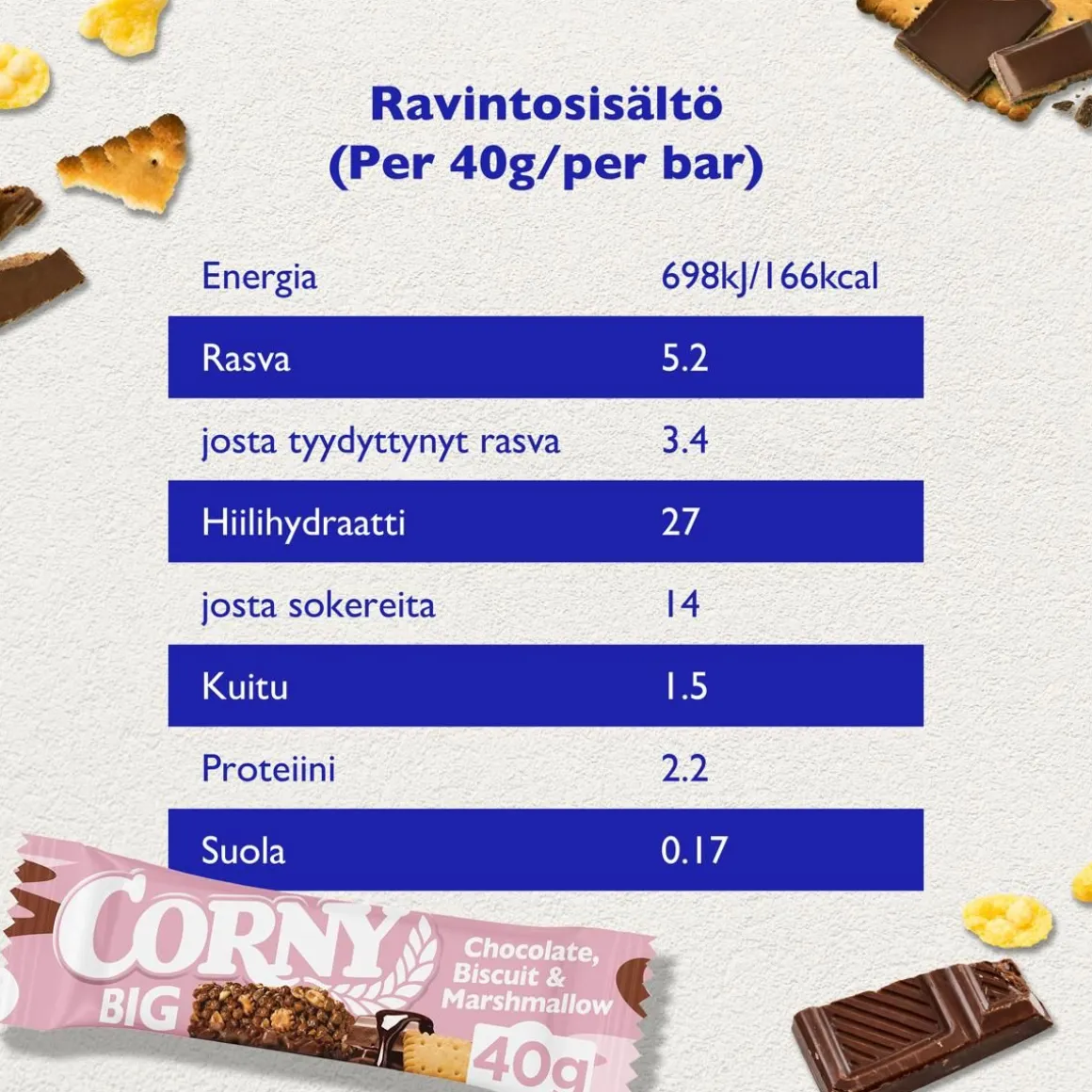 CORNY BIG VÄLIPALAPATUKKA MARSHMALLO 40 G