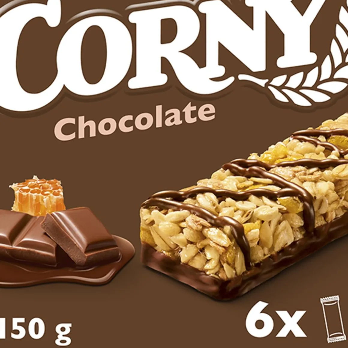CORNY VÄLIPALAPATUKKA SUKLAA 6X25G 150 G