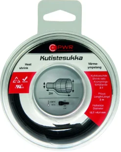 C-PWR KUTISTESUKKA 12,7-6,4MM MUSTA 2M