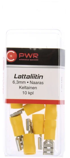 C-PWR LATTALIITIN 6,3MM NAARAS KELTAINEN 10KPL