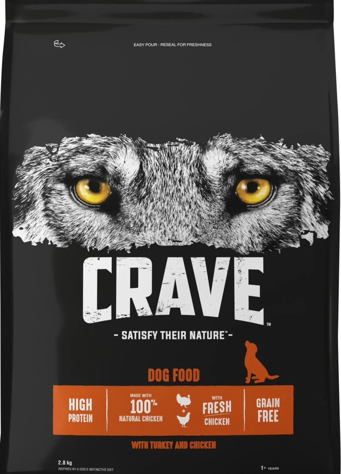 CRAVE KOIRAN TÄYSRAVINTO ADULT KALKKUNAA&KANAA 2,8 KG