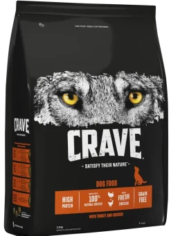 CRAVE KOIRAN TÄYSRAVINTO ADULT KALKKUNAA&KANAA 2,8 KG
