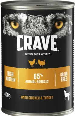 CRAVE KOIRAN MUREKE ADULT KANA&KALKKUNA 400 G