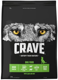 CRAVE KOIRAN TÄYSRAVINTO ADULT LAMMASTA&HÄRKÄÄ 2,8 KG
