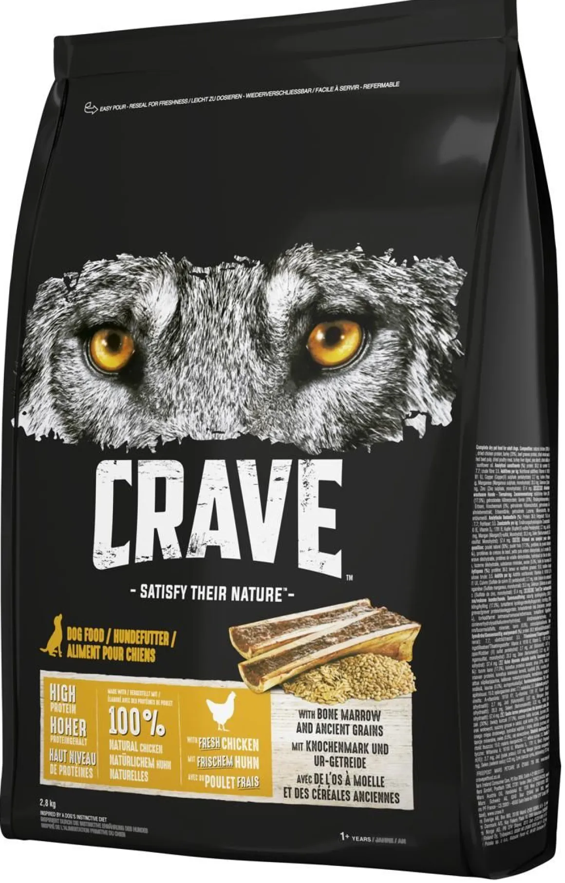 CRAVE KOIRAN TÄYSRAVINTO ADULT KANAA&LUUYDINTÄ 2,8 KG