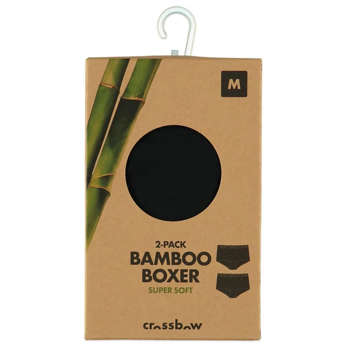 CROSSBOW NAISTEN BOKSERIT BAMBU 2-PACK S MUSTA