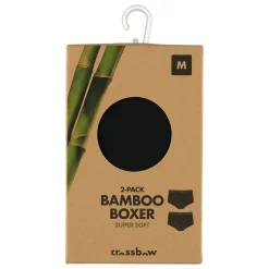 CROSSBOW NAISTEN BOKSERIT BAMBU 2-PACK M MUSTA