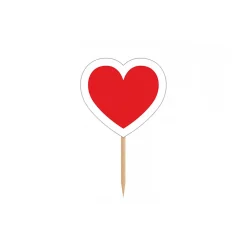 CUPCAKE TOPPERS HEART, 10CM 6KPL