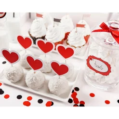 CUPCAKE TOPPERS HEART, 10CM 6KPL
