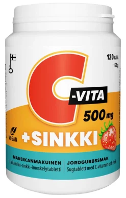 C-VITA+SINKKI MANSIKKAMAKU IMESKELYTABLETTI 120 KPL