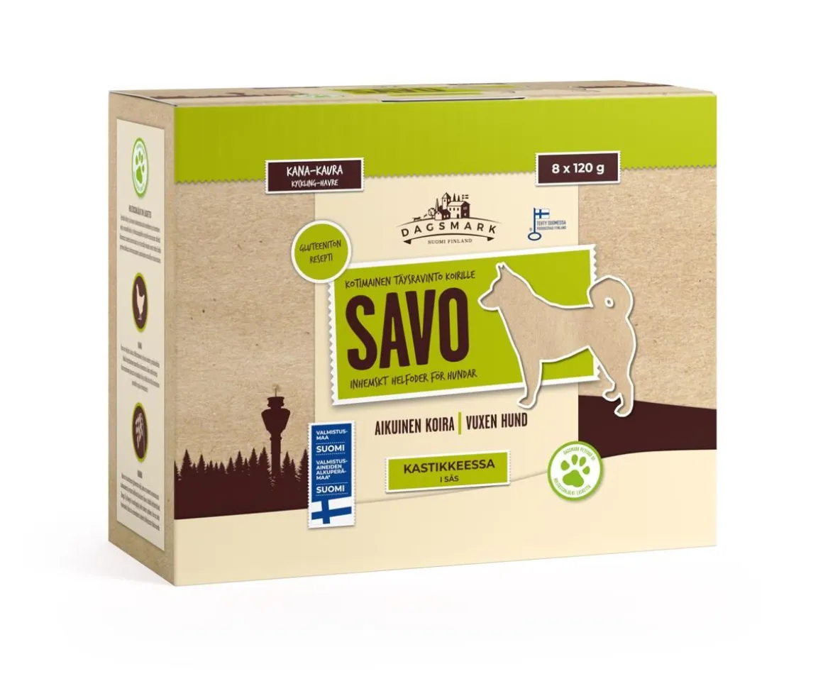 DAGSMARK SAVO 8*120G KANA-KAURA KASTIKKEESSA 960 G