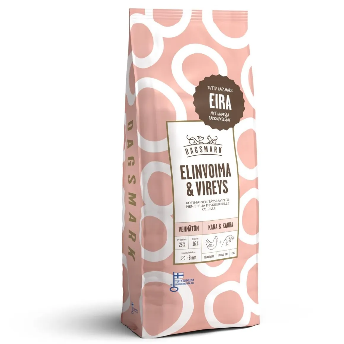 DAGSMARK TÄYSRAVINTO ELINVOIMA & VIREYS VEHNÄTÖN KANA-KAURA 2 KG