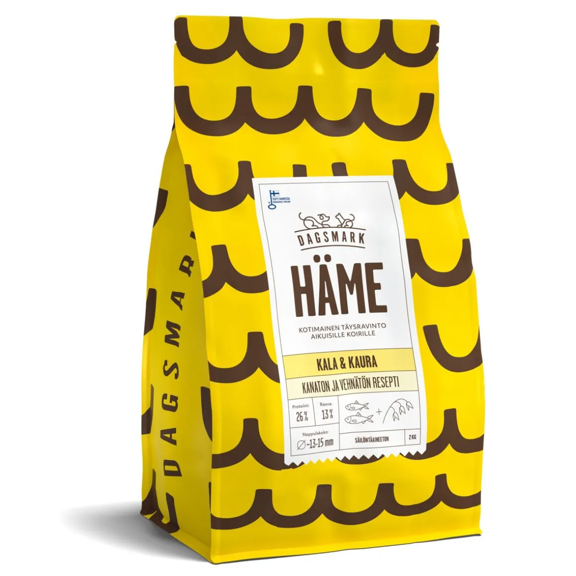 DAGSMARK TÄYSRAVINTO HÄME VEHNÄTÖN KALA-KAURA ADULT 2 KG