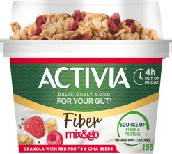 DANONE ACTIVIA MIX & GO PUNAISET MARJAT GRANOLALLA & CHIANSIEME 165