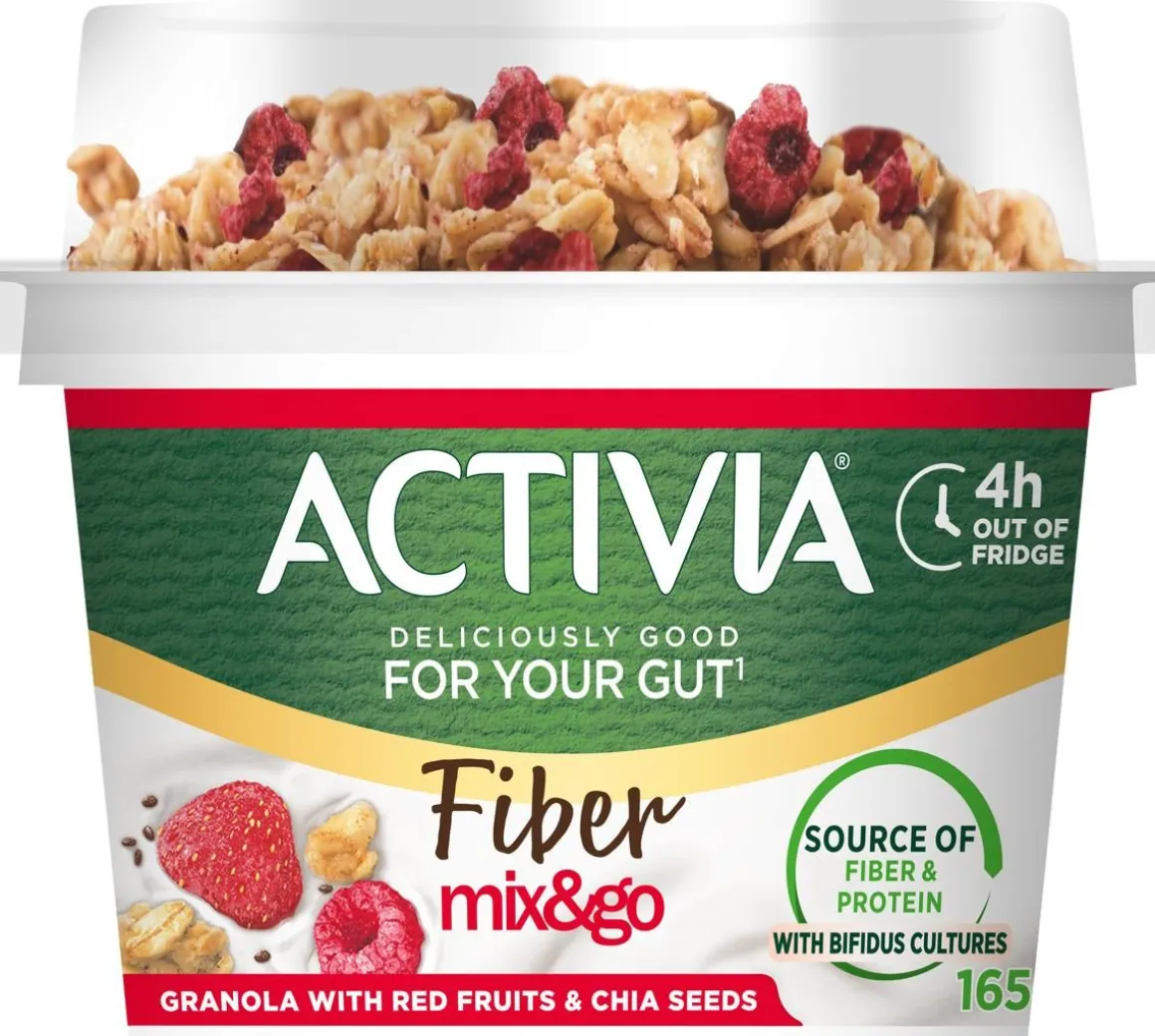 DANONE ACTIVIA MIX & GO PUNAISET MARJAT GRANOLALLA & CHIANSIEME 165