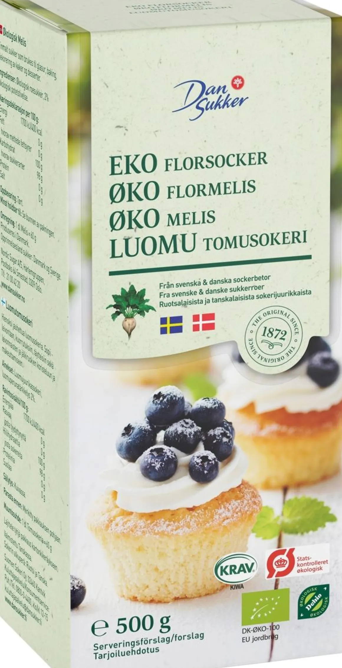 DANSUKKER TOMUSOKERI LUOMU 500 G