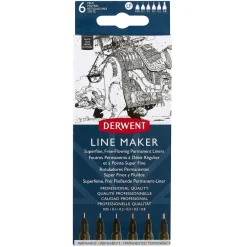DERWENT GRAPHIK LINE MAKER 6 BLACK 0.05, 0.1, 0.2, 0.3, 0.5, 0.