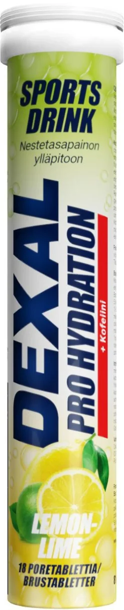 DEXAL PRO HYDRATION PORETABLETTI LEMON-LIME+CAFFEINE 18 KPL