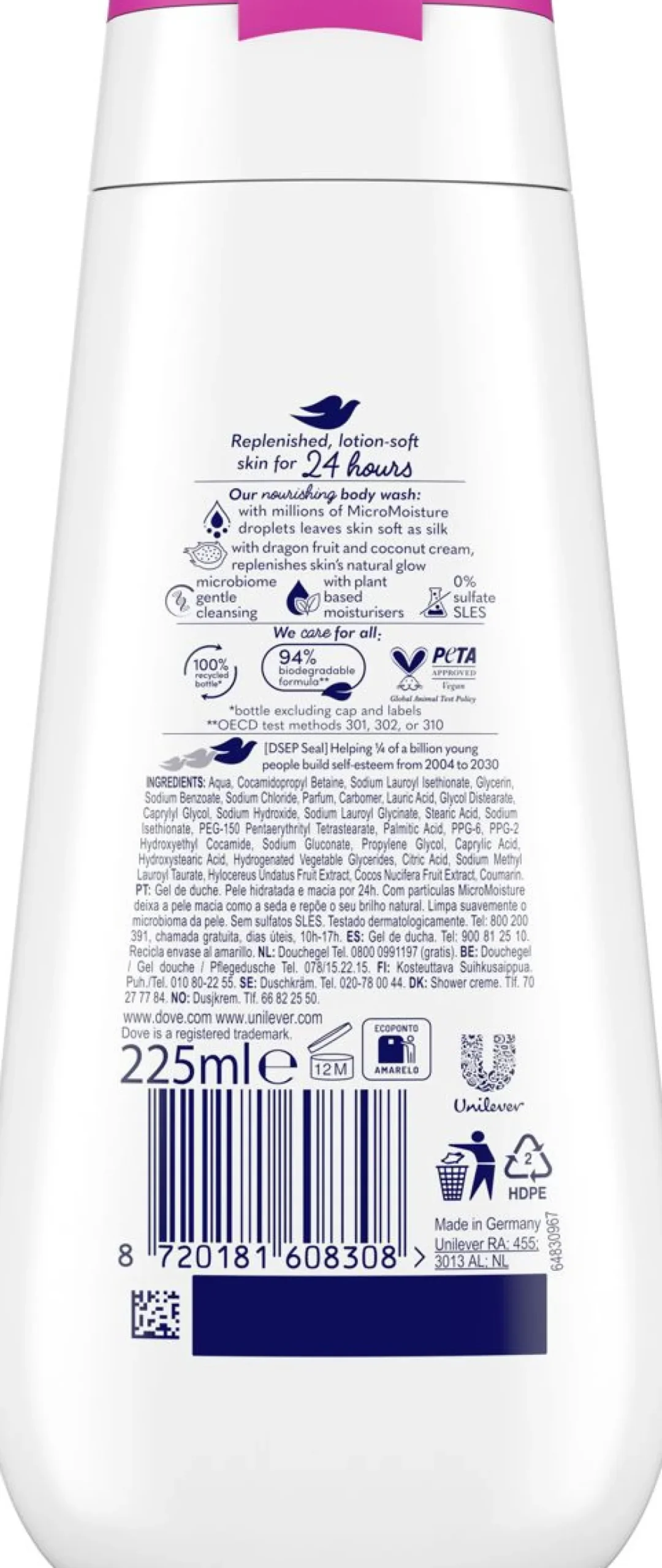 DOVE ADVANCED REPLENISHING SUIHKUSAIPPUA 225 ML