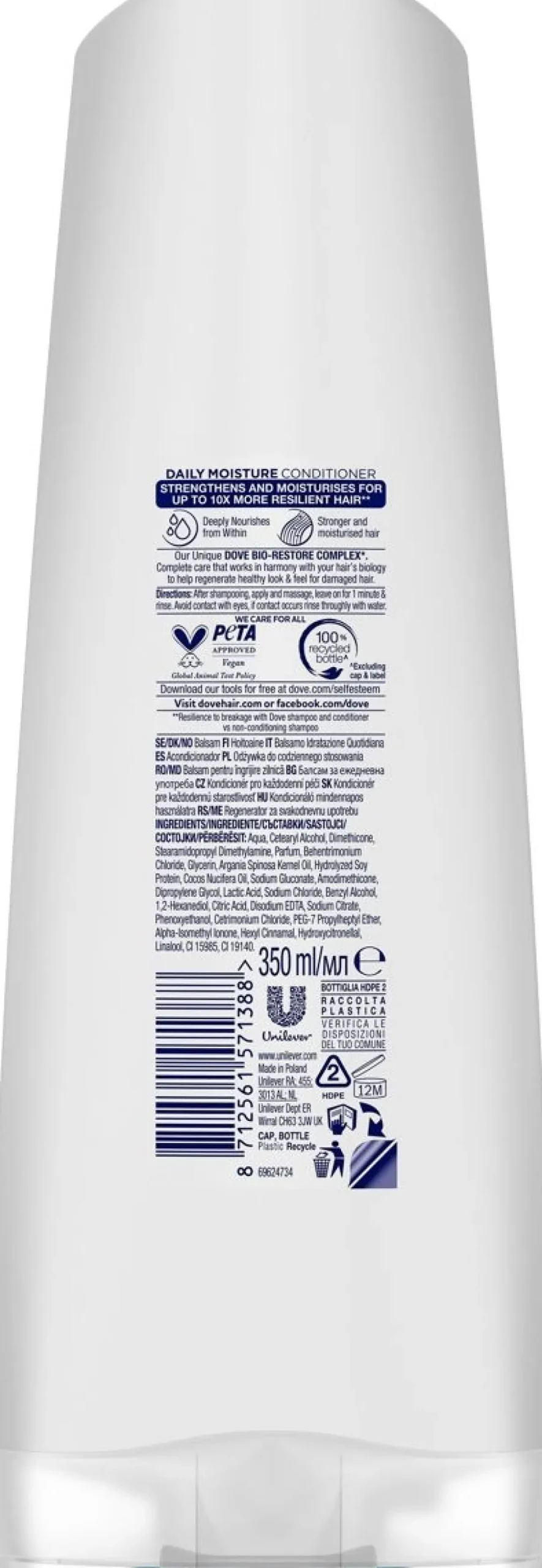 DOVE DAILY MOISTURE (DAILY CARE) CONDITIONER 350 ML
