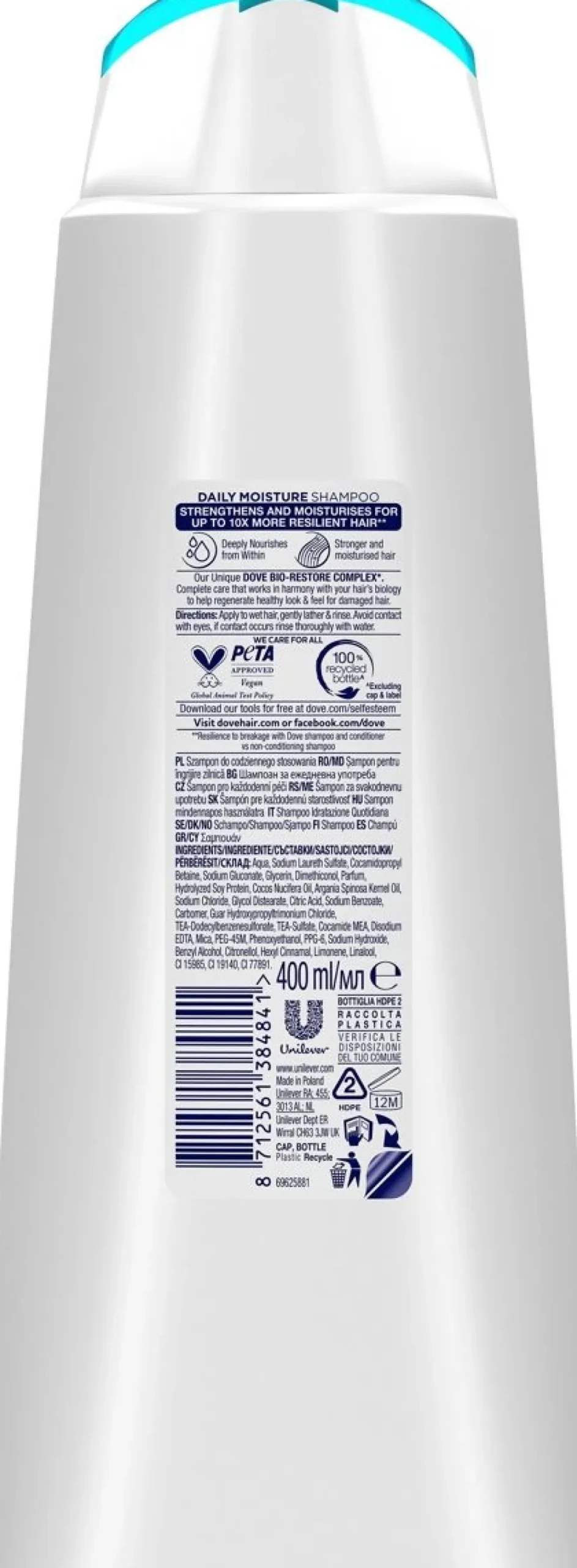 DOVE DAILY MOISTURE (DAILY CARE) SHAMPOO 400 ML