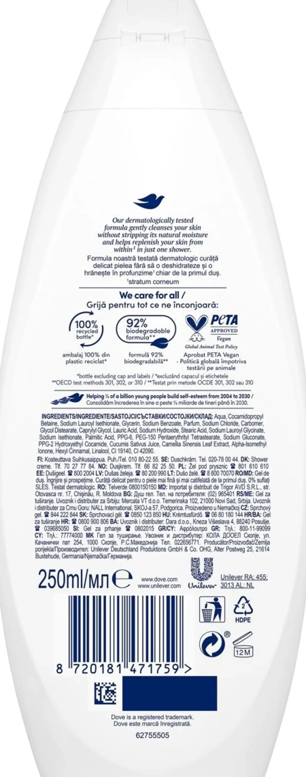 DOVE ESSENTIAL FRESH CARE SUIHKUSAIPPUA 250 ML