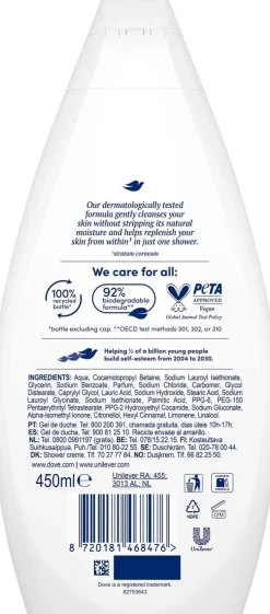 DOVE ESSENTIAL SILKY VELVET SUIHKUSAIPPUA 450 ML