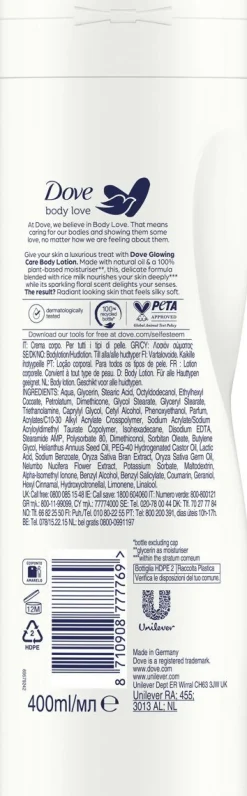 DOVE GLOWING RITUAL VARTALOVOIDE 400 ML
