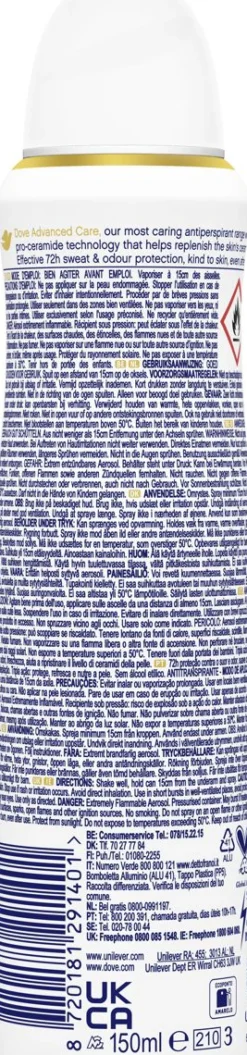 DOVE 72H ADVANCED CARE ACAI&WATERLILY SPRAY 150 ML